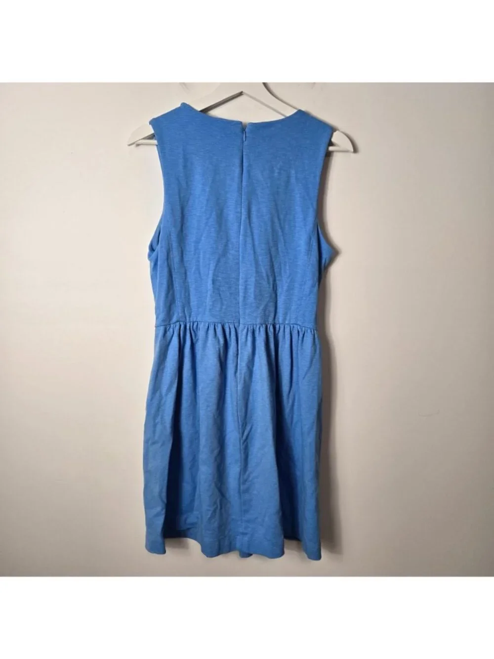 J. Crew Size M Daybreak Cornflower Blue Mini Dress Pockets Sleeveless